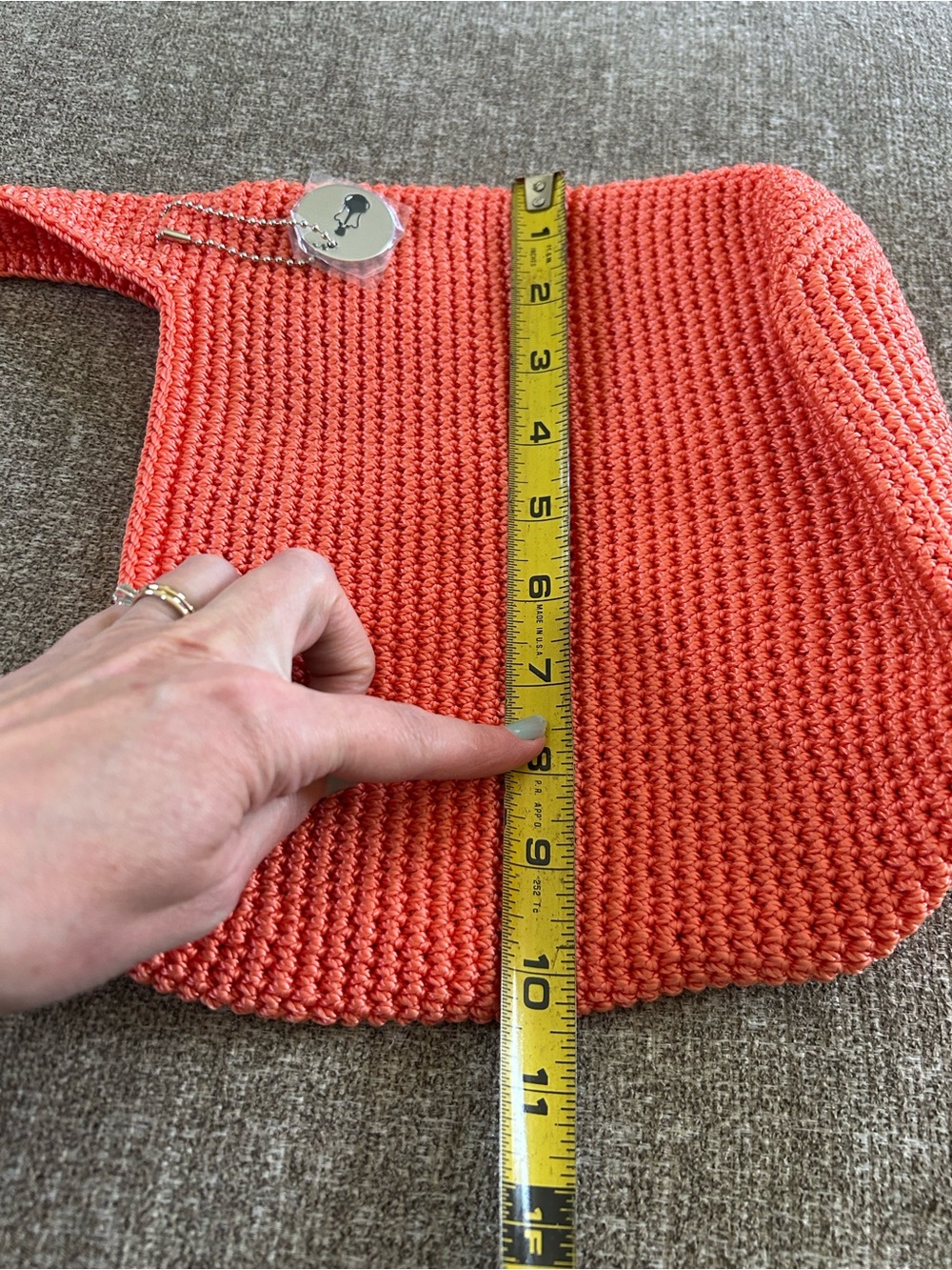 NWT The Sak Coral Apricot Crochet All that Crossbody Bag style 109059 zippered - Picture 9 of 10